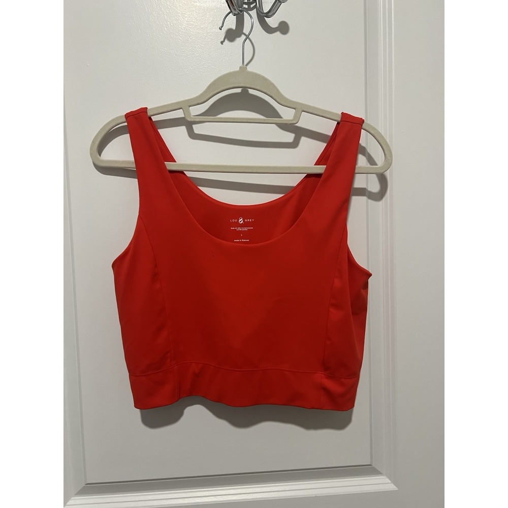 Lou & Grey Scoop Neck Cropped Tank Size Large Athletic Yoga Pilates Womens